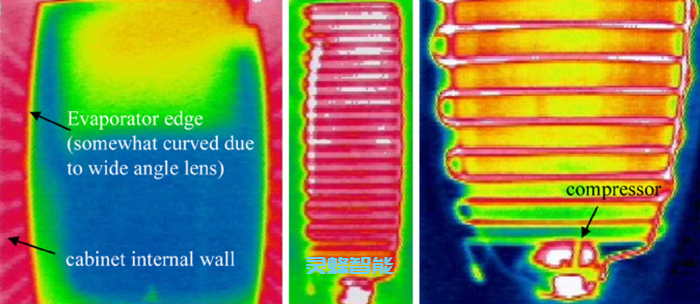 对冰箱测温拍摄的红外热像图