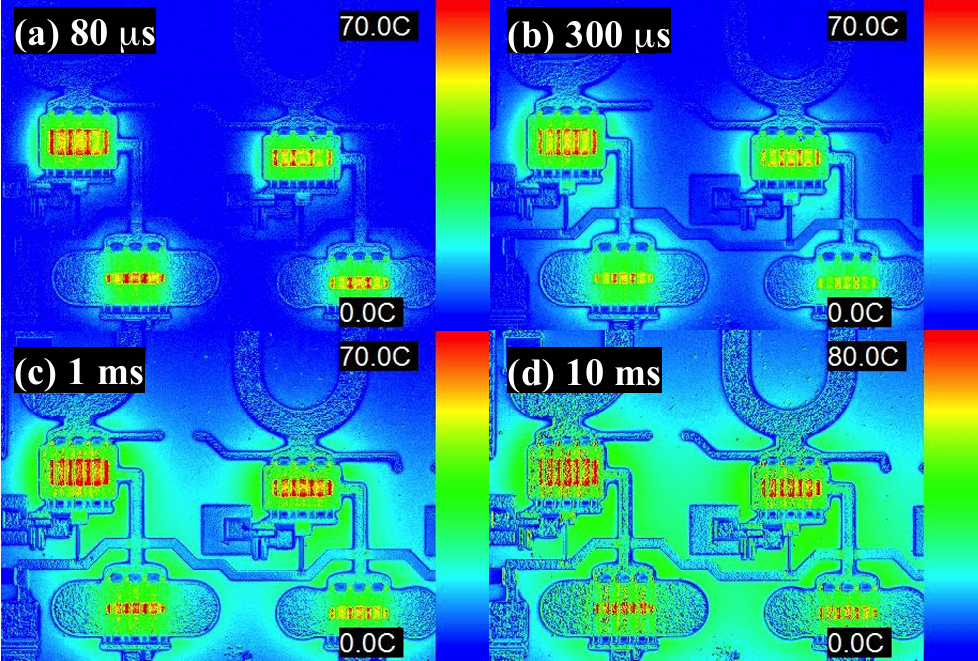 氮化镓（GaN）MMIC（单片微波集成电路）的热图